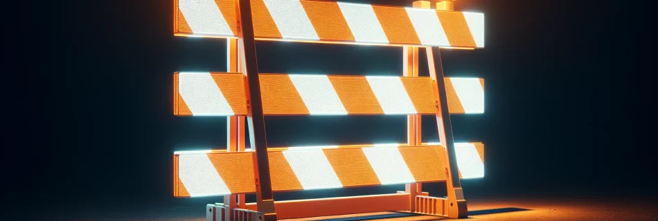 reflective end or road work zone barricade