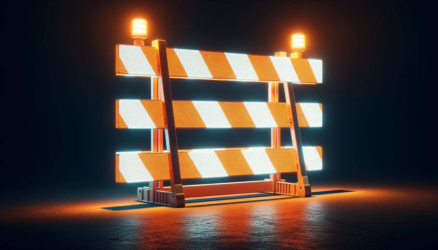 reflective end or road work zone barricade