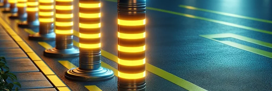 v82 reflective tape on bollards
