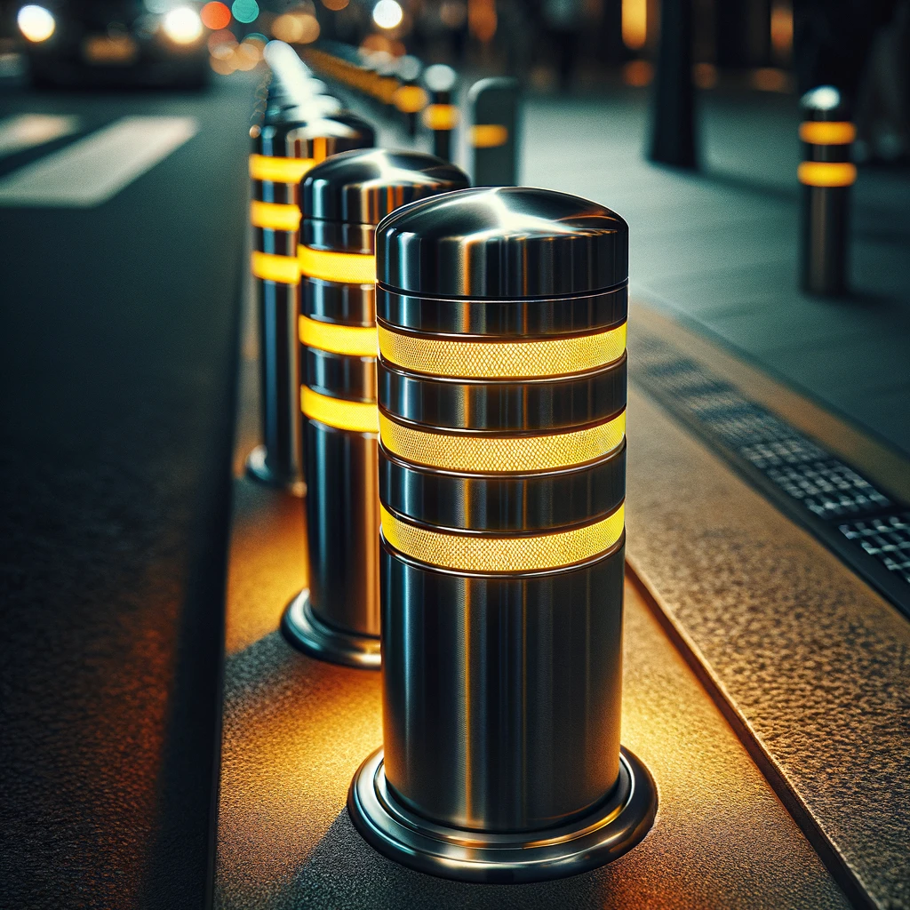 wrapping bollards with reflective tape