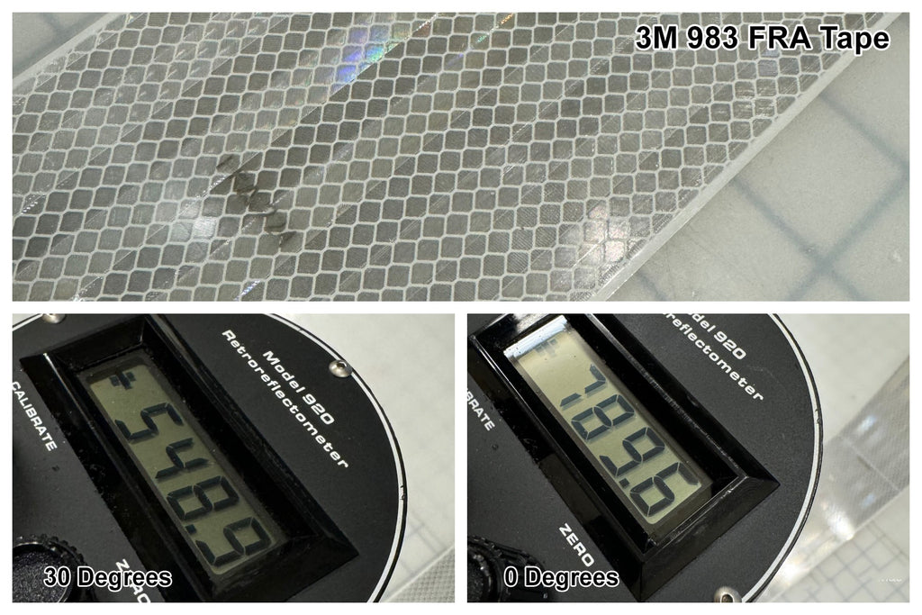3m 983 fra rail car reflective tape brightness study for different reflective tape using a retroreflectometer