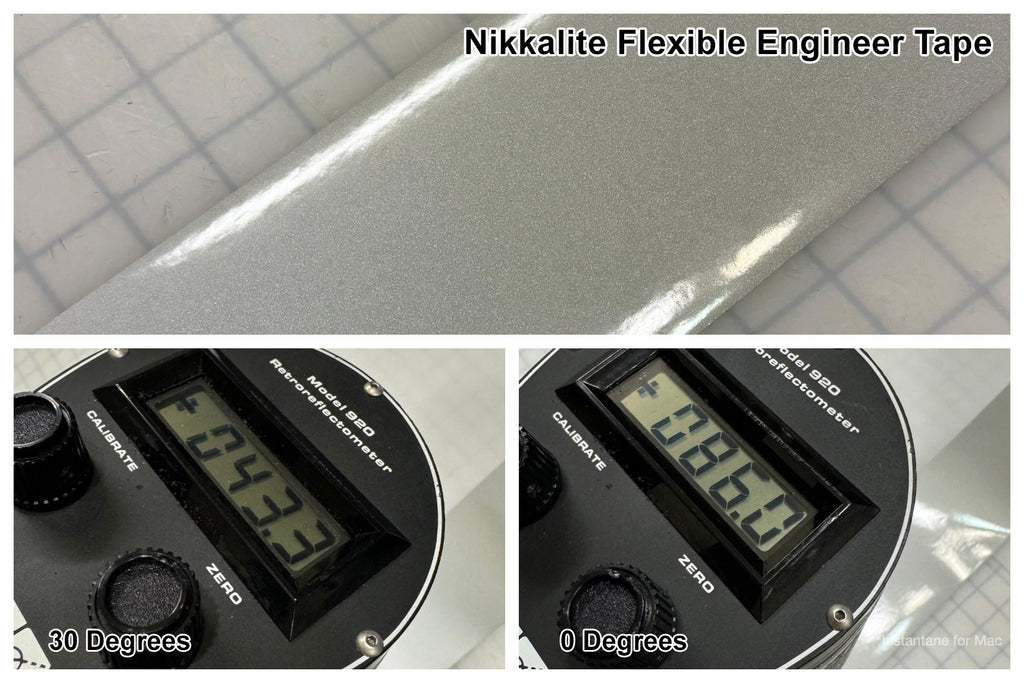 Nikkalite engineer grade reflective tape brightness study for different reflective tape using a retroreflectometer