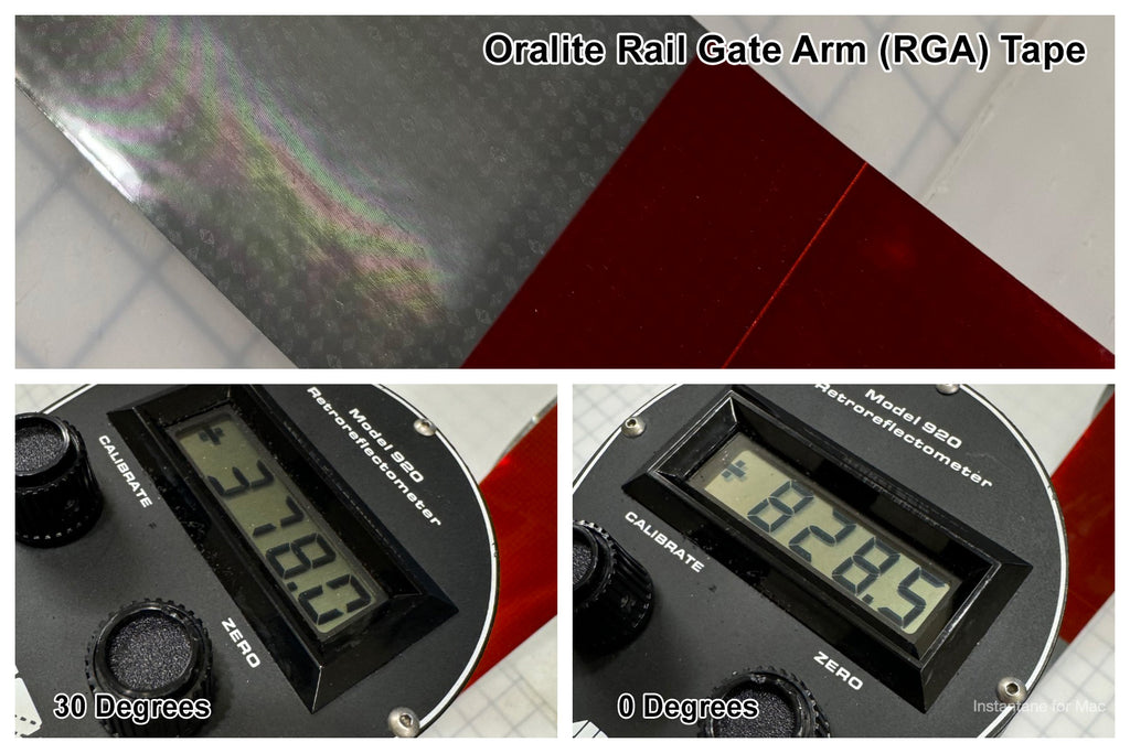 oralite rga rail gate arm reflective tape brightness study for different reflective tape using a retroreflectometer