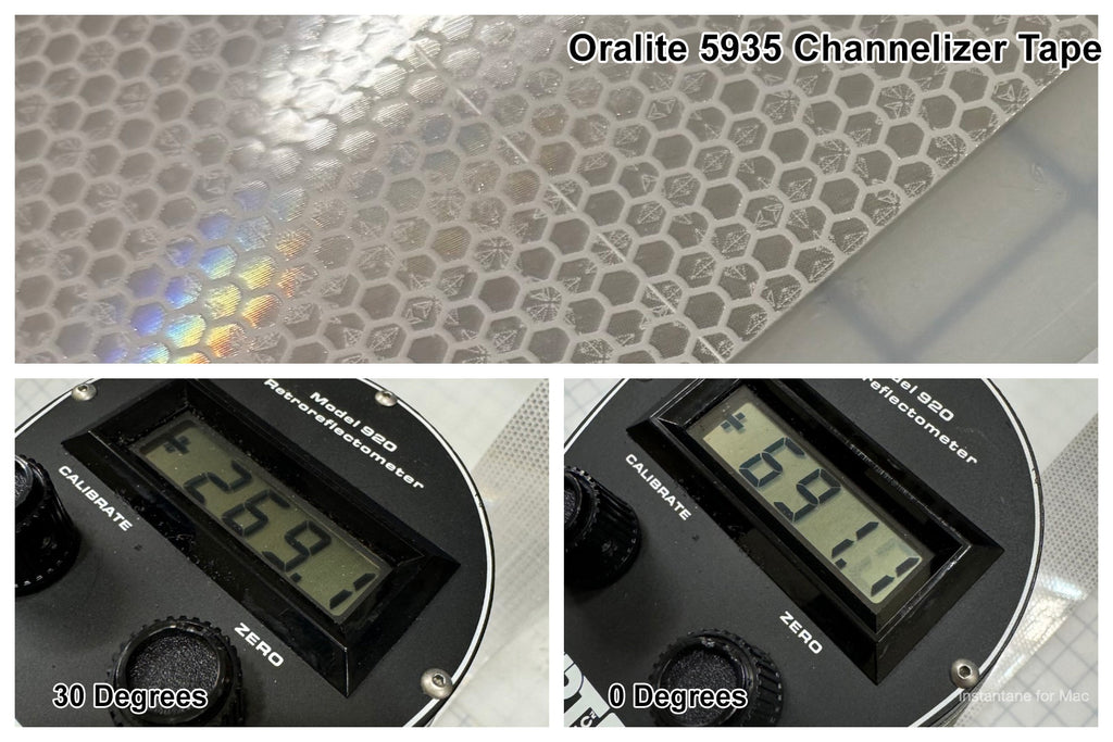 work zone oralite 5935 reflective tape brightness study for different reflective tape using a retroreflectometer