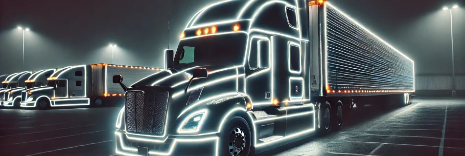 reflective contour markings on tractor trailer rigs