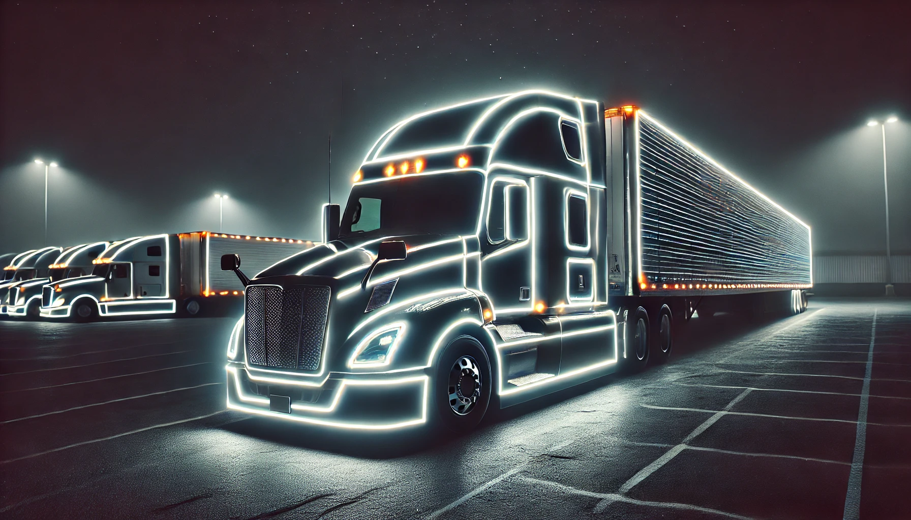 reflective contour markings on tractor trailer rigs